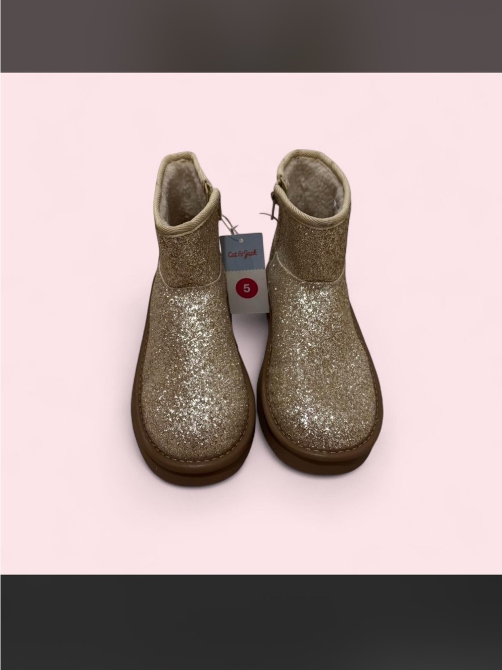 Cat & Jack Kids Gold Glitter Ankle Boots